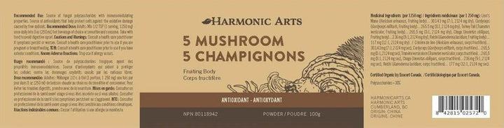 5 Mushroom Concentrated Powder | Harmonic Arts | 100 gm - Curated Joy | Natural Home