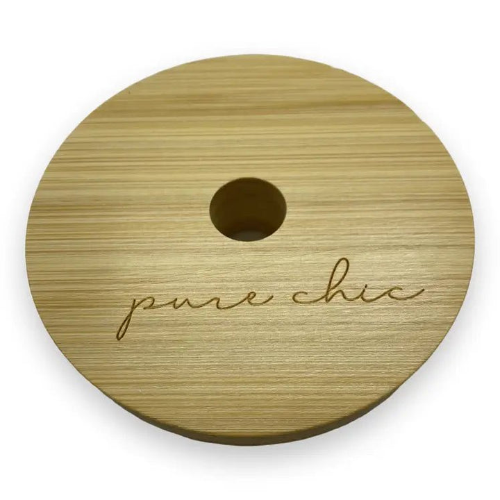 Bamboo Lid for Mason Jars with straw hole - Set of 2 - Curated Joy | Natural Home