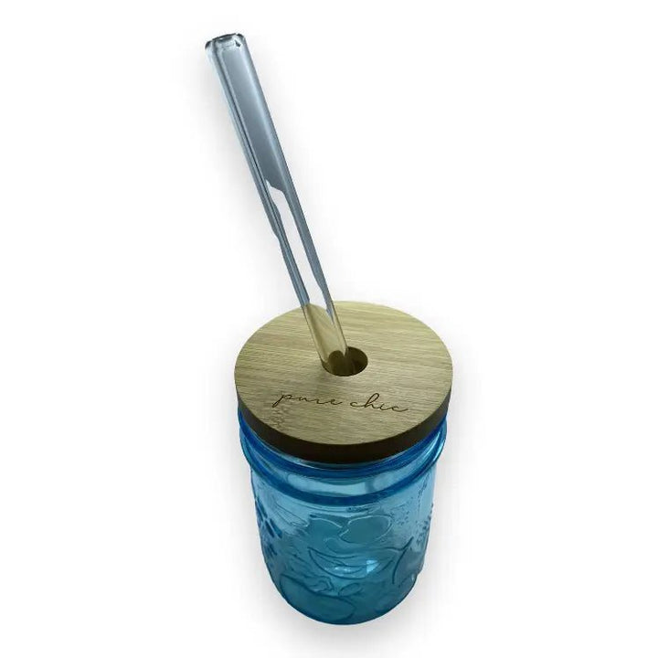 Bamboo Lid for Mason Jars with straw hole - Set of 2 - Curated Joy | Natural Home