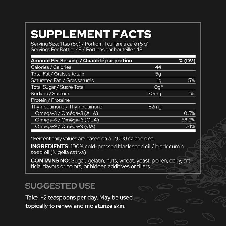 Black Seed Oil | Pure Plant - Based - Nigella Sativa Cumin Seed - Curated Joy | Natural Home