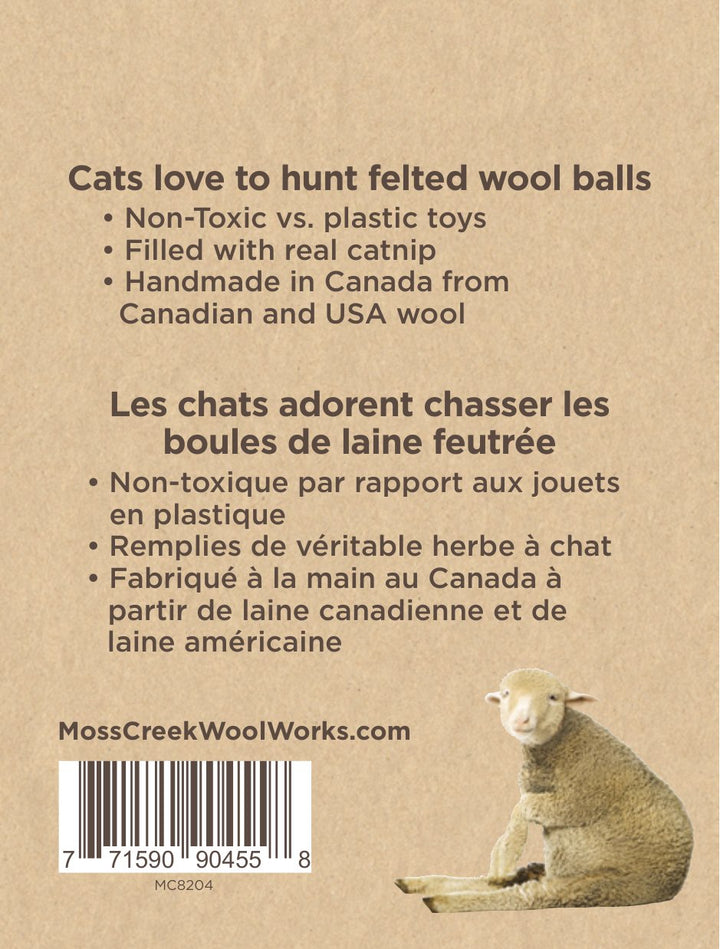 "Catnip Infused" Wool Balls for Felines - Set of 2 - Curated Joy | Natural Home