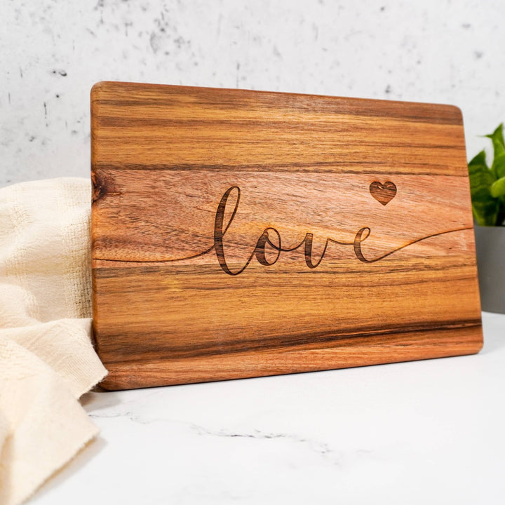 Cheese/Charcuterie Board | Engraved "love" - Curated Joy | Natural Home