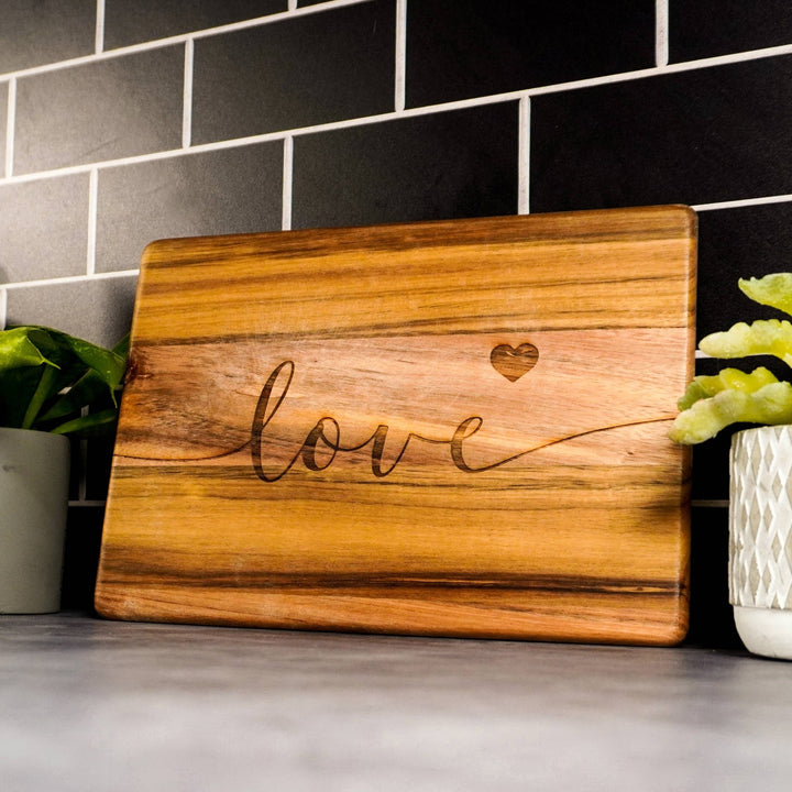 Cheese/Charcuterie Board | Engraved "love" - Curated Joy | Natural Home