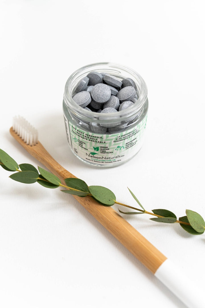 Crush & Brush Toothpaste Tablet - Mint CHARCOAL 60g/2.2oz - Curated Joy | Natural Home