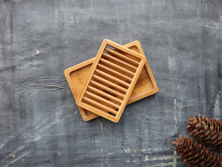 Dual - layer Bamboo Soap Dish - Curated Joy | Natural Home