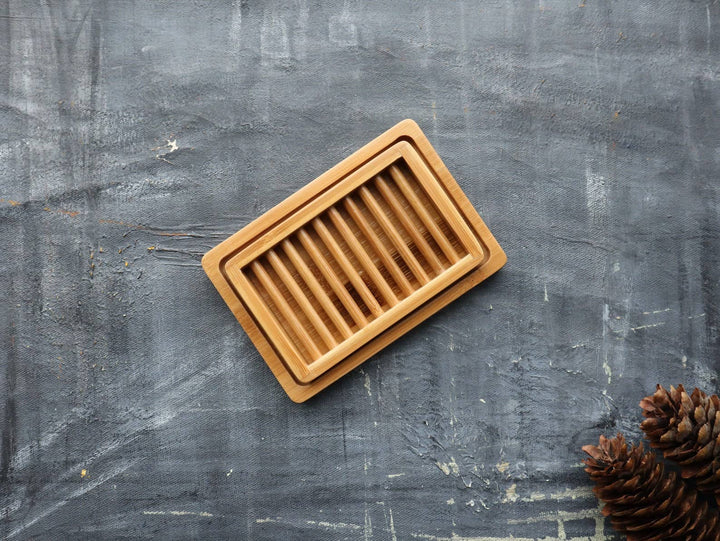 Dual - layer Bamboo Soap Dish - Curated Joy | Natural Home