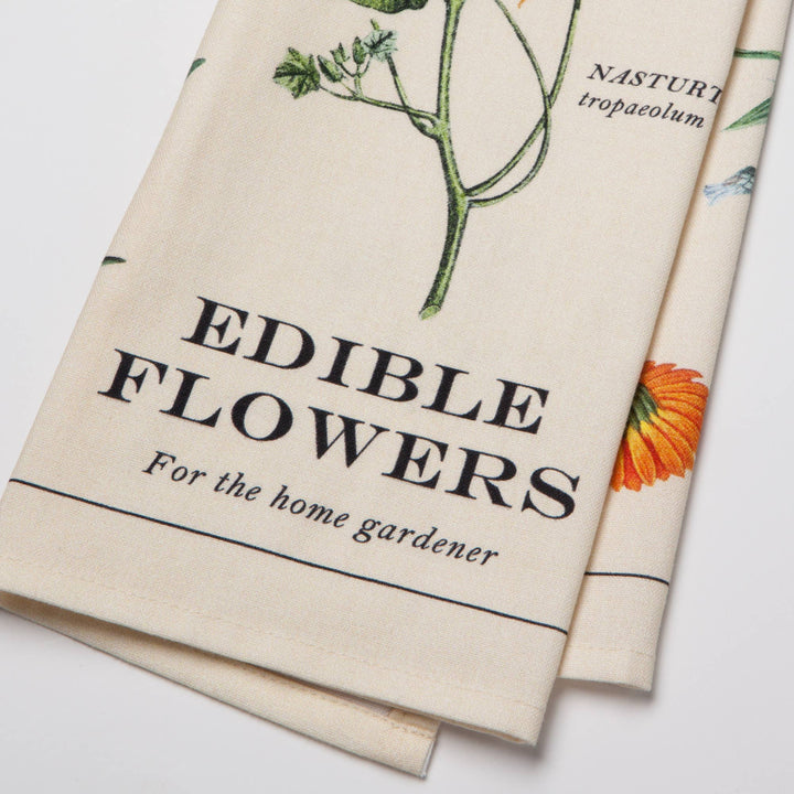 Edible Flowers Cotton Tea Towel - Curated Joy | Natural Home