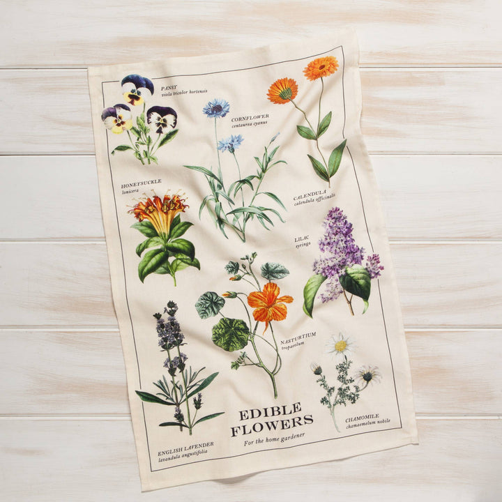 Edible Flowers Cotton Tea Towel - Curated Joy | Natural Home