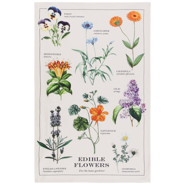 Edible Flowers Cotton Tea Towel - Curated Joy | Natural Home