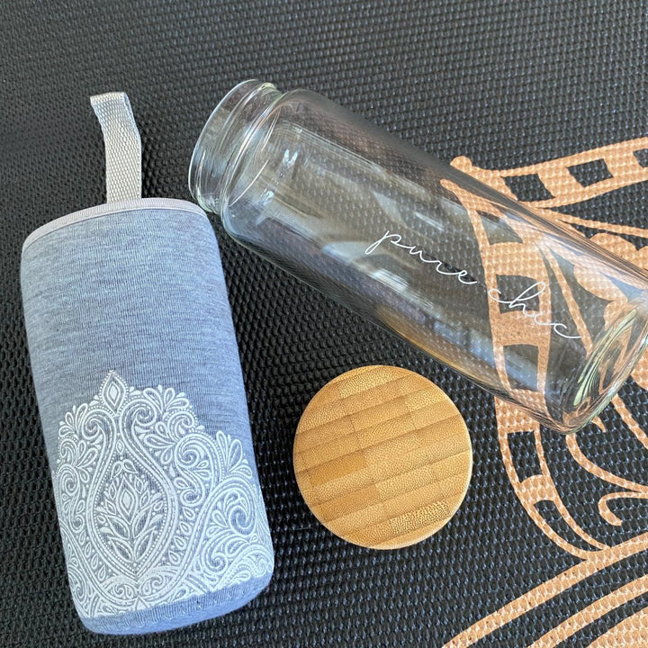 Glass Water Bottle with Sleeve - Curated Joy | Natural Home