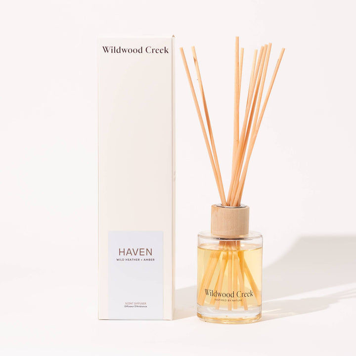 Haven Natural Reed Scent Diffuser I Vegan, Organic - Curated Joy | Natural Home