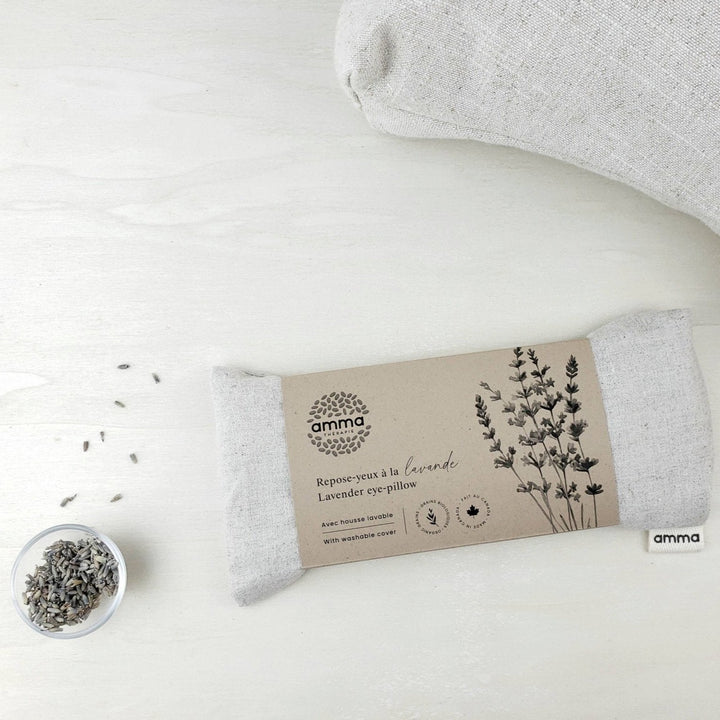Lavender Eye Pillow with Washable Organic Cotton and Hemp Cover | Sand - Curated Joy | Natural Home