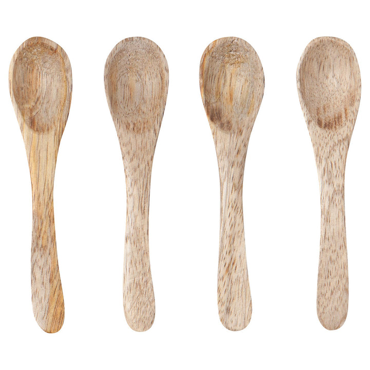 Light Mango Wood Mini Spoons Set of 4 - Curated Joy | Natural Home