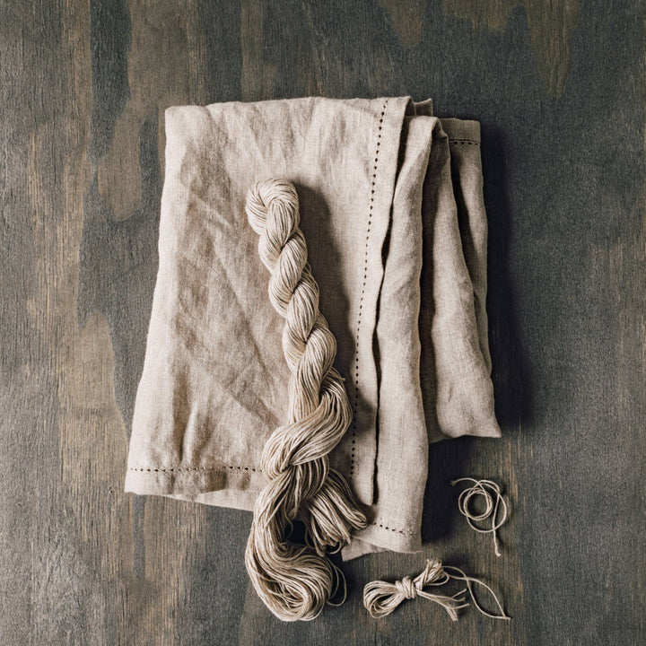 Natural Hemstitch 100% Linen Kitchen/Tea Towel - Curated Joy | Natural Home