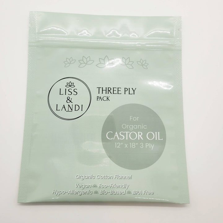 Organic Castor Oil Flannel 3 Ply Packs: 12" x 18" - Curated Joy | Natural Home