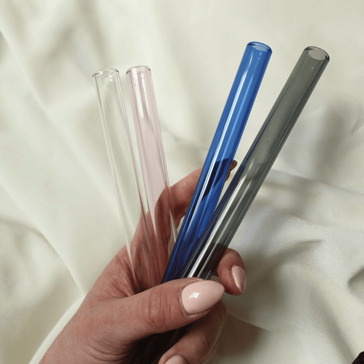 Reusable Borosilicate Glass Drinking Straws - 4 Pack - Curated Joy | Natural Home