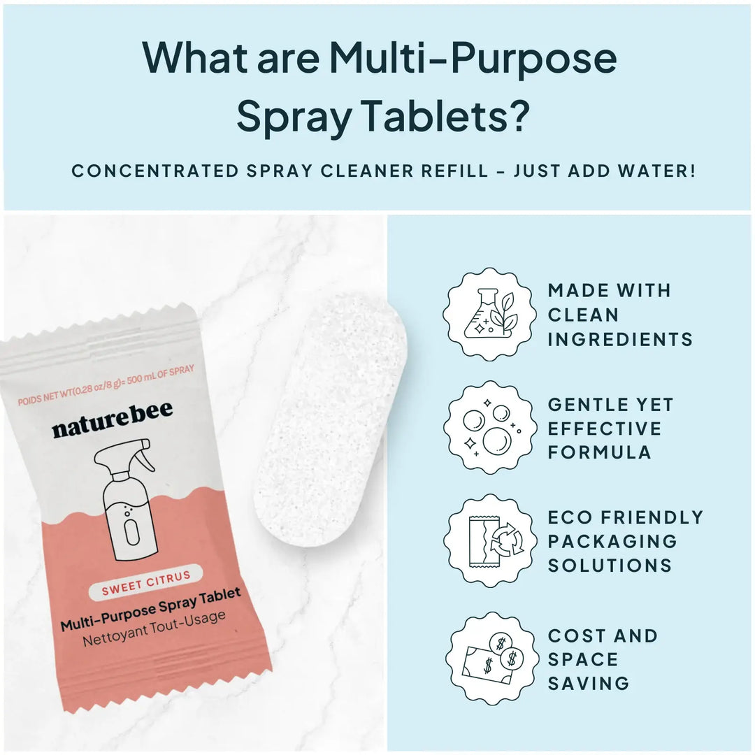 Multi-Purpose Cleaning Spray Refill Tablet | Sweet Citrus | Nature Bee