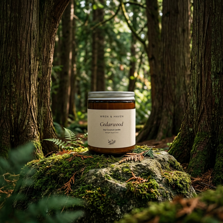 Wren &amp; Haven Candle | Cedarwood 8 oz
