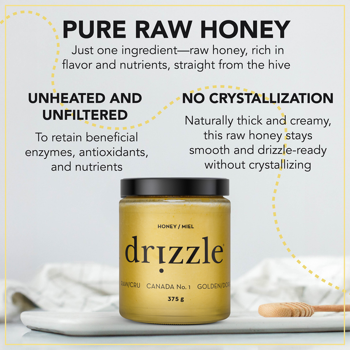 Drizzle Honey - Golden Raw Honey – 375 g (12 oz)