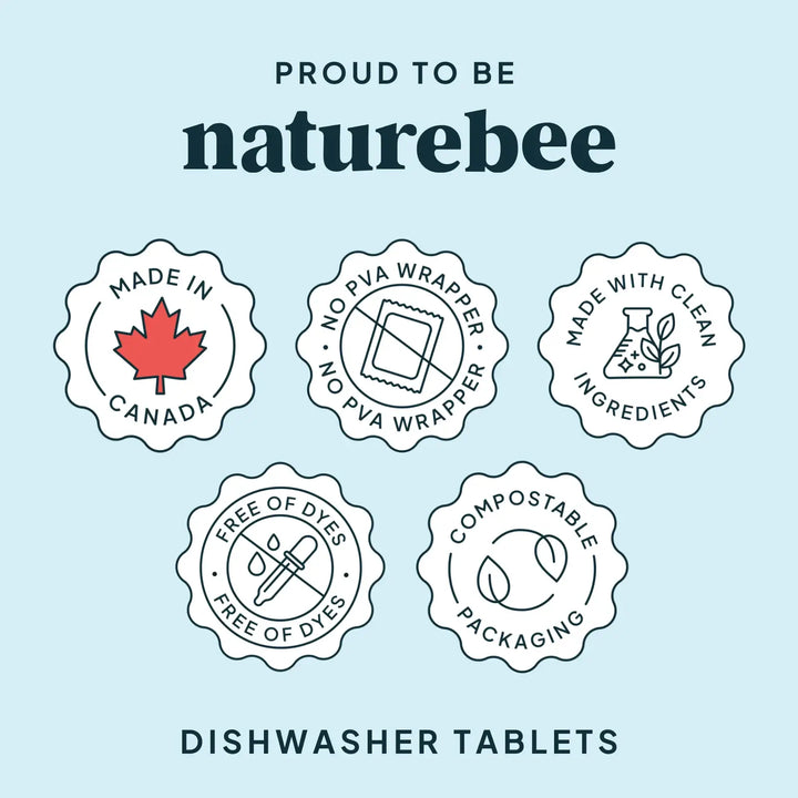 Lemon Dishwasher Tablets | Bag of 50 | NATURE BEE