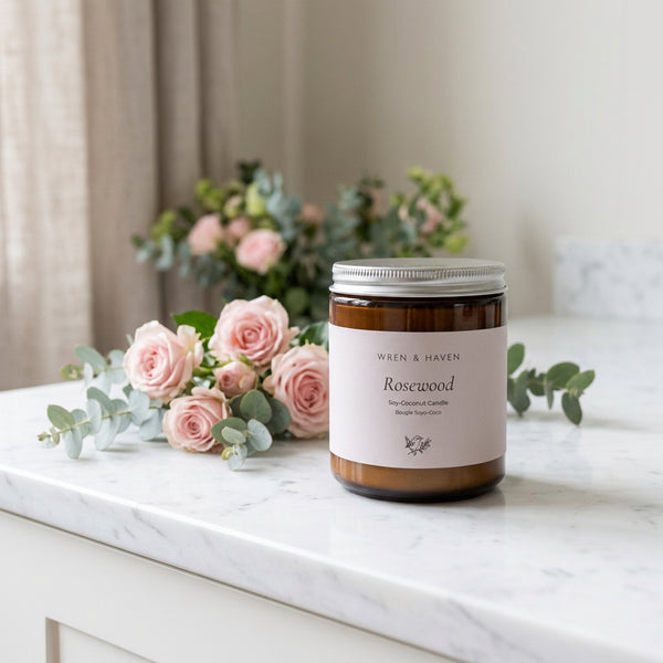 Wren & Haven Candle | Rosewood 8 oz