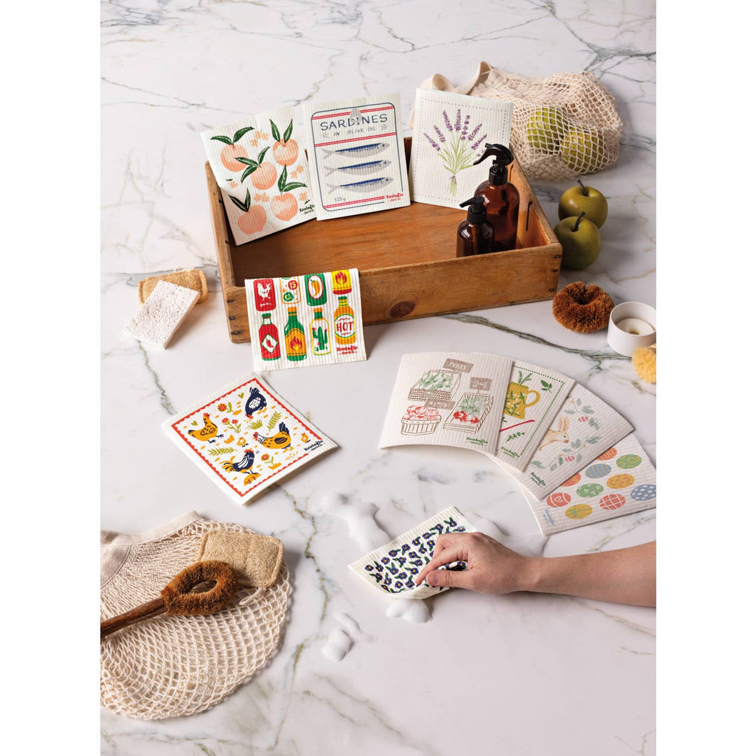 Authentic Swedish Dishcloth | Free Range Chickens - Curated Joy | Natural Home