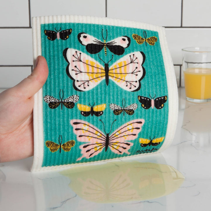 Authentic Swedish Sponge Dishcloth | Butterflies - Curated Joy | Natural Home