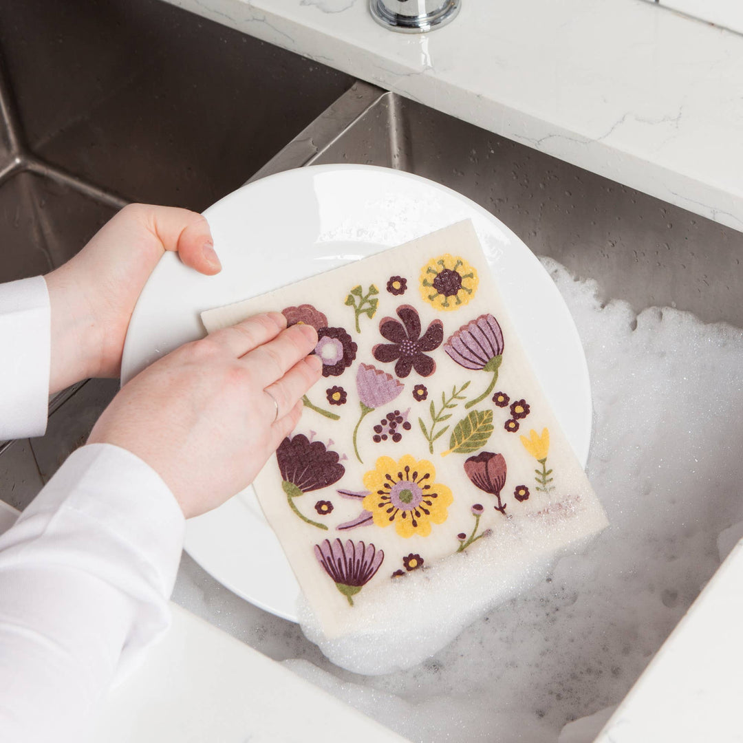 Authentic Swedish Sponge Dishcloth | Flora - Curated Joy | Natural Home