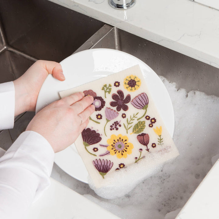 Authentic Swedish Sponge Dishcloth | Flora - Curated Joy | Natural Home