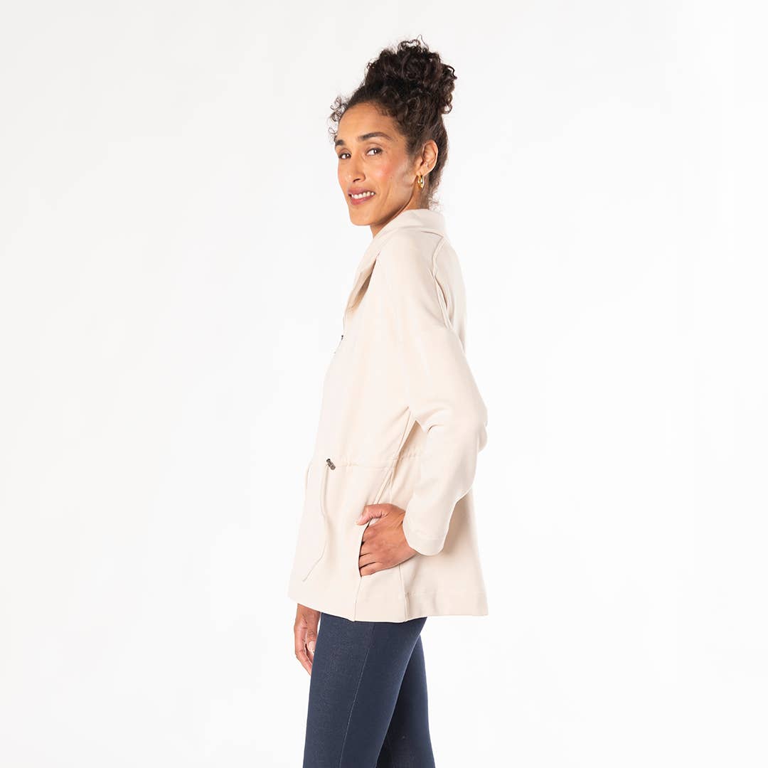 Bamboo Half - Zip Sweatshirt - Oat - Curated Joy | Natural Home