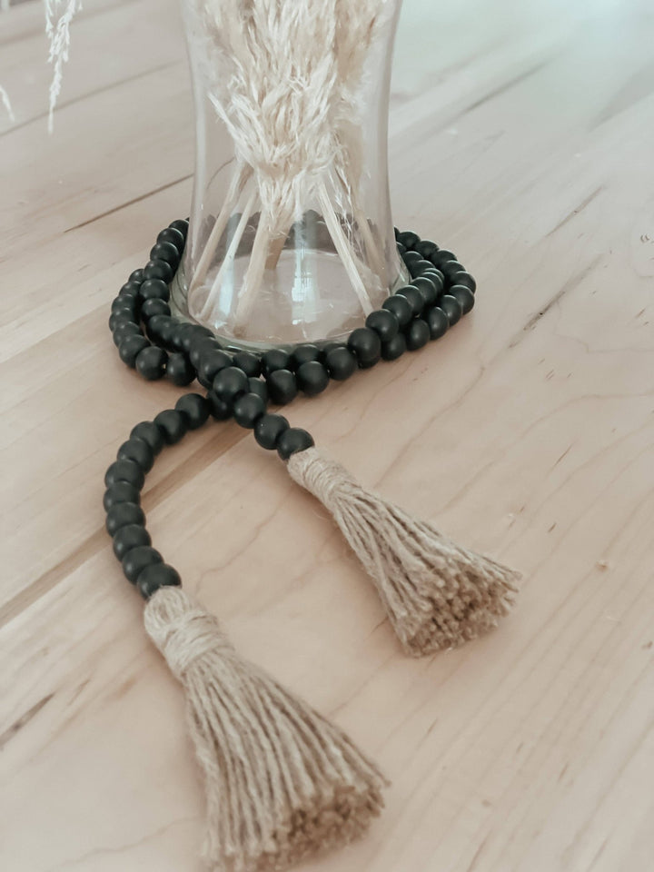 Black Wood Bead Garland - Curated Joy | Natural Home