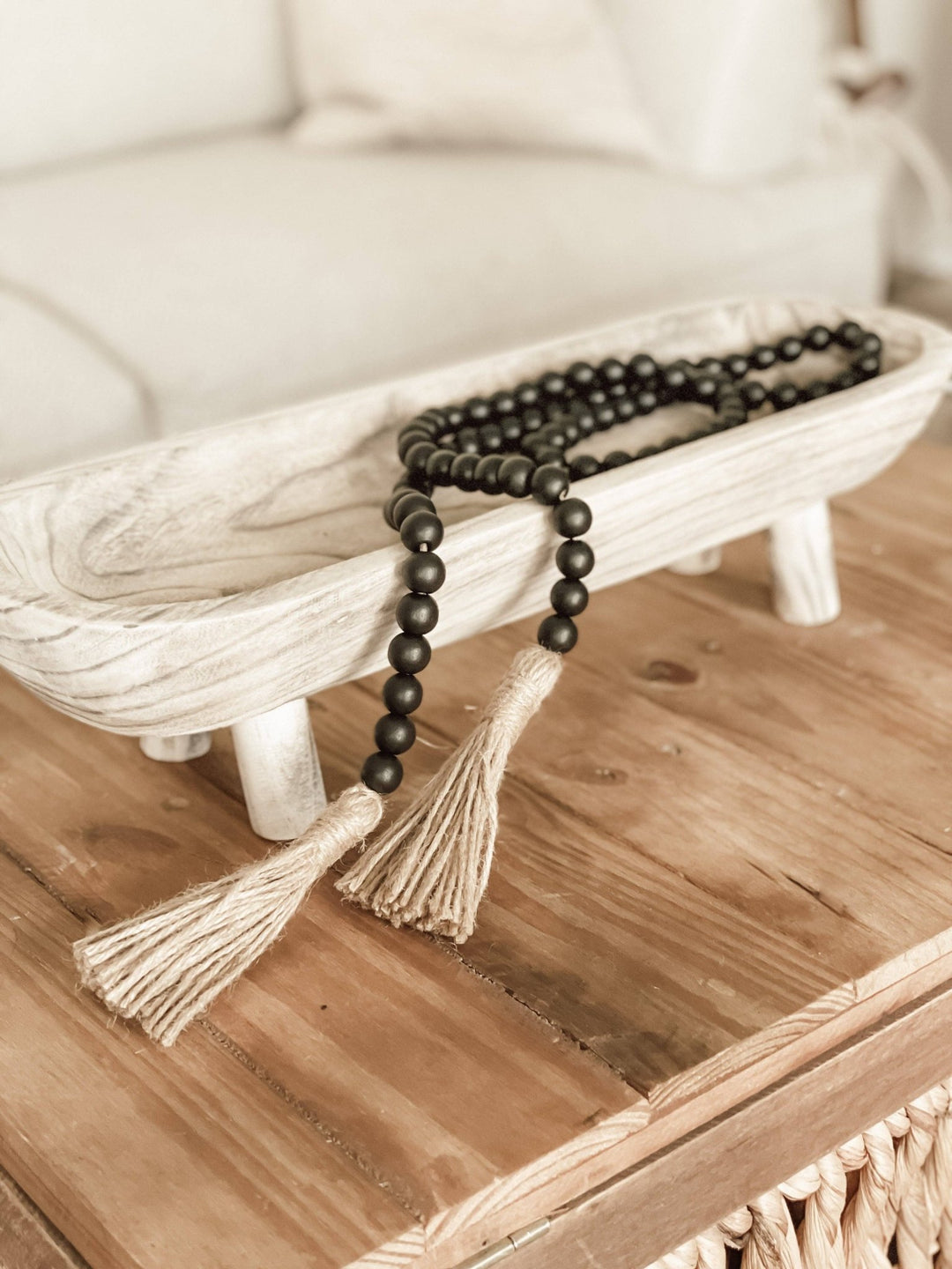 Black Wood Bead Garland - Curated Joy | Natural Home