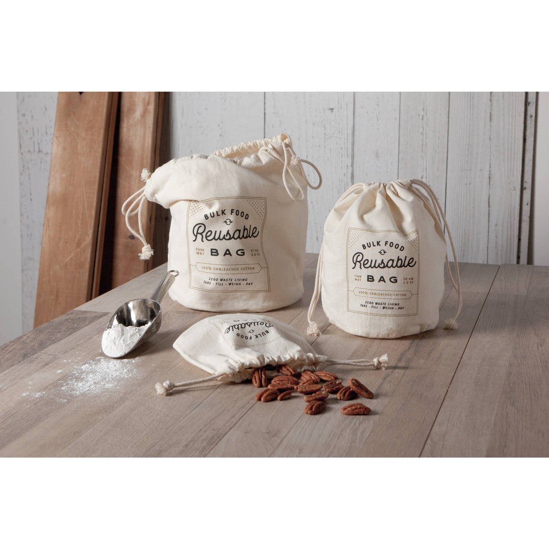 Bulk Reusable Cotton Grocer Bags Set of 2 - Curated Joy | Natural Home