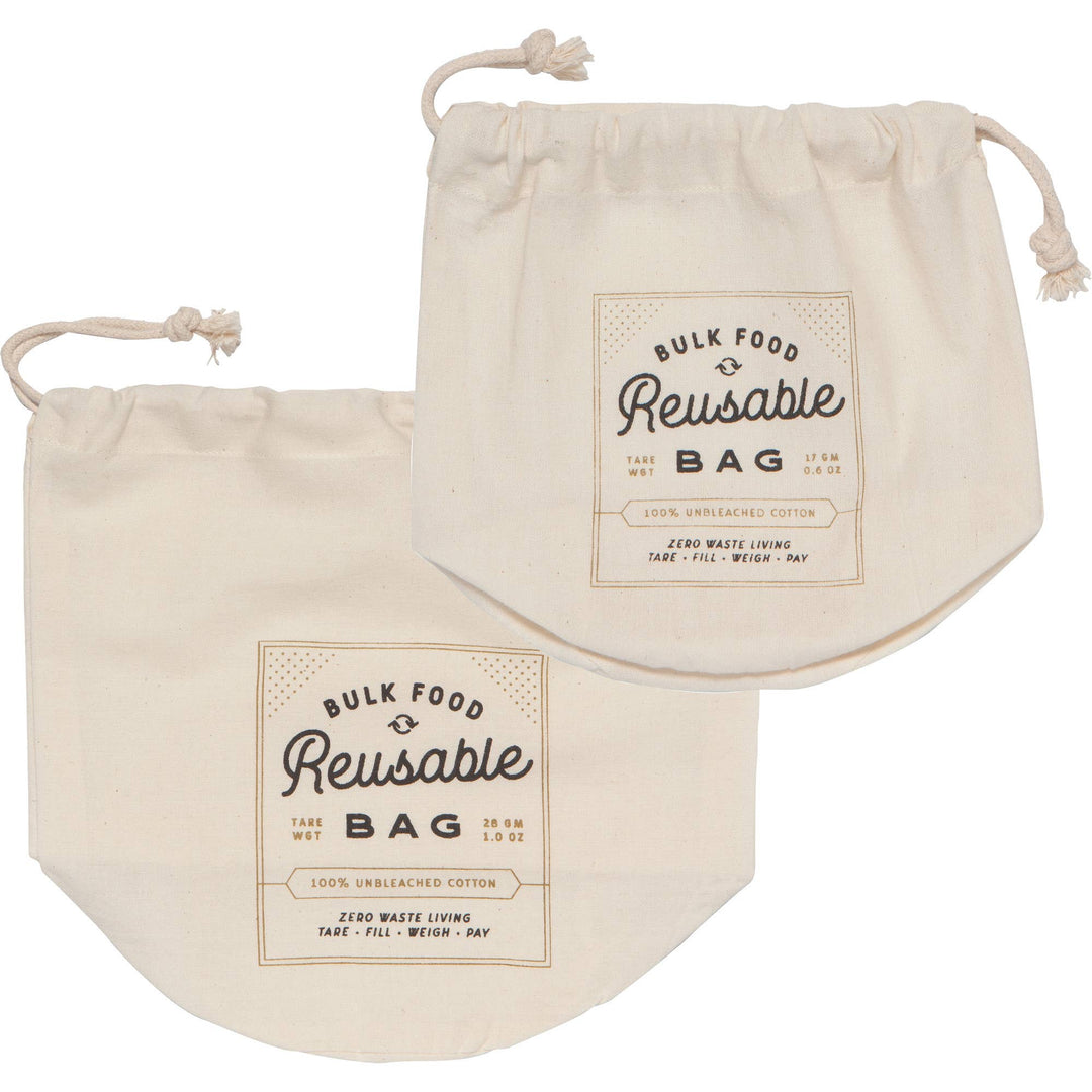 Bulk Reusable Cotton Grocer Bags Set of 2 - Curated Joy | Natural Home