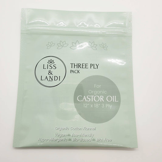Organic Castor Oil Flannel 3 Ply Packs: 12" x 18"