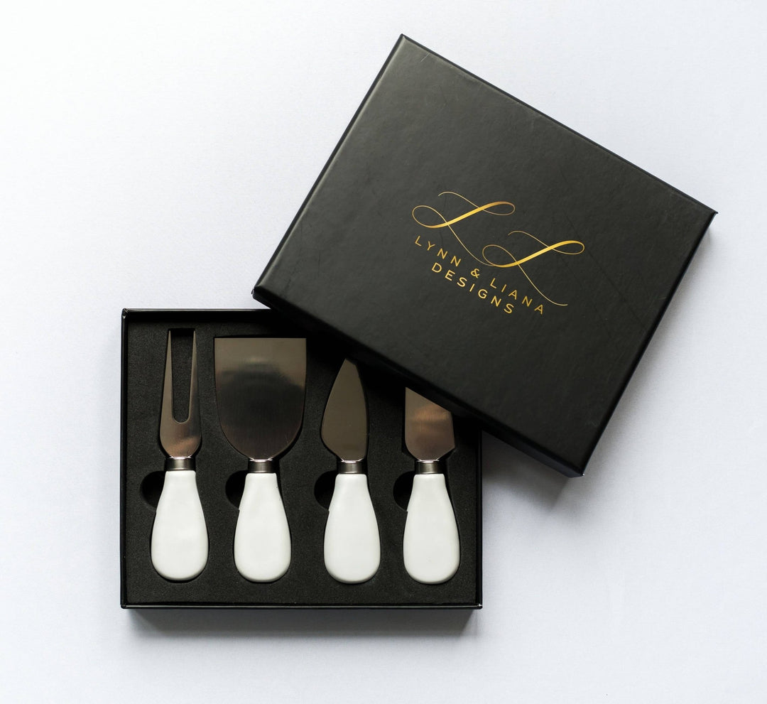 Ceramic Cheese Knife and Spreader Set with Gift Box - Curated Joy | Natural Home