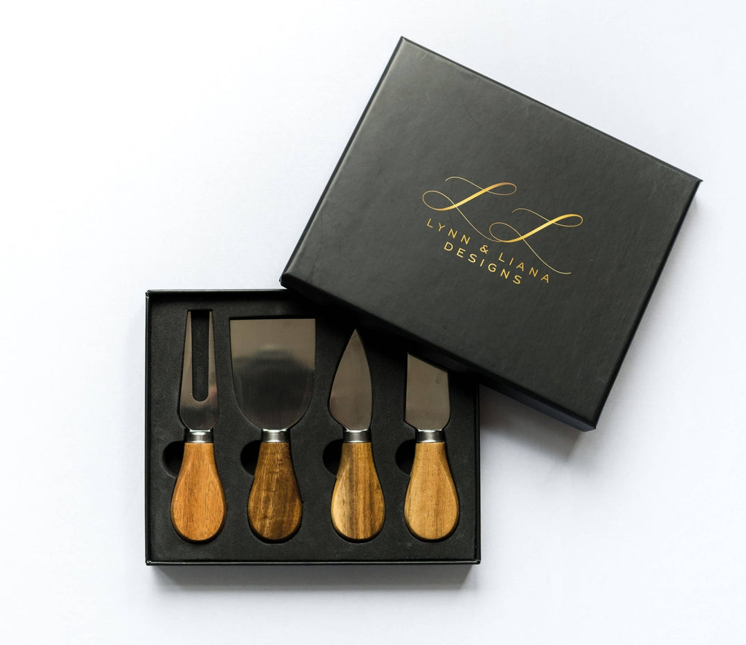 Cheese Knife and Spreader Set with Gift Box - Acacia - Curated Joy | Natural Home