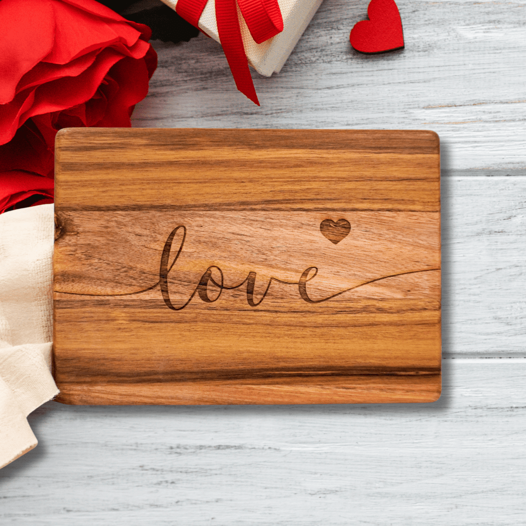 Cheese/Charcuterie Board | Engraved "love" - Curated Joy | Natural Home