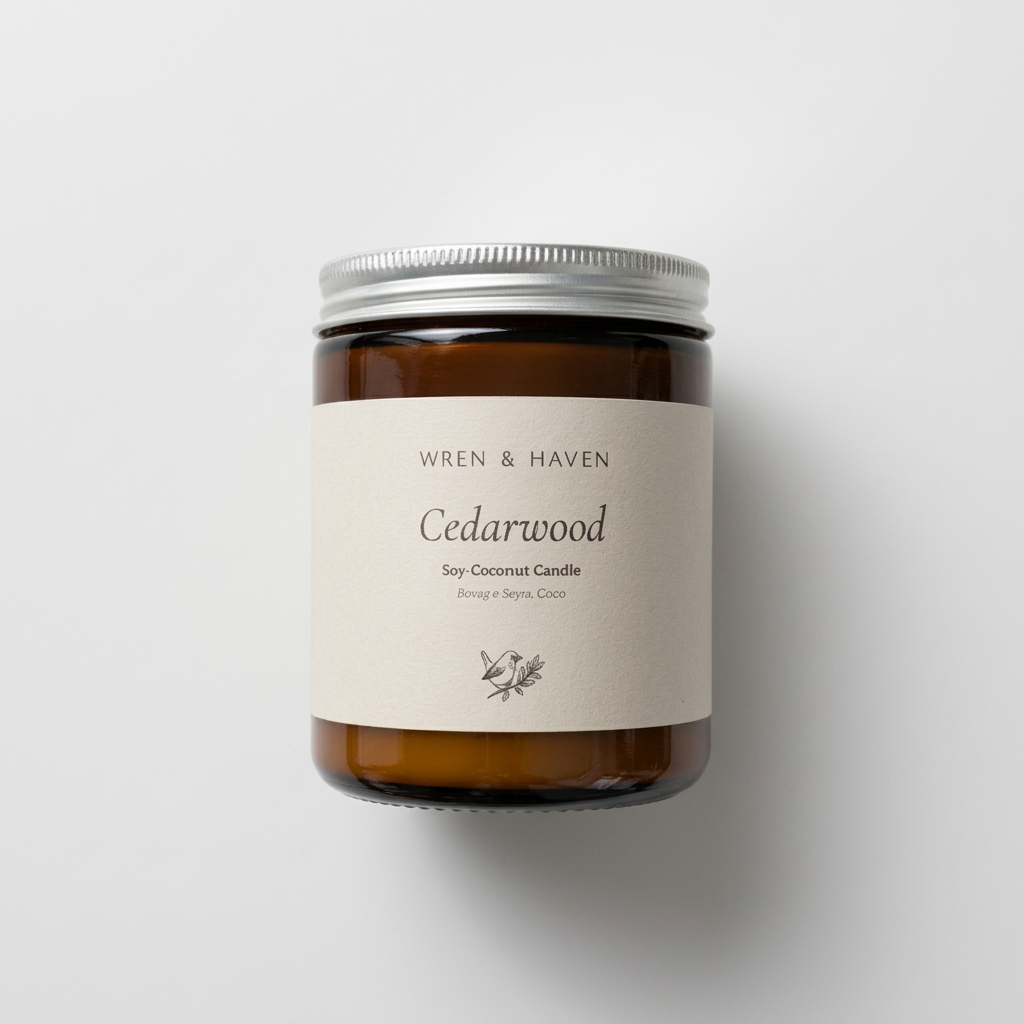 Wren &amp; Haven Candle | Cedarwood 8 oz