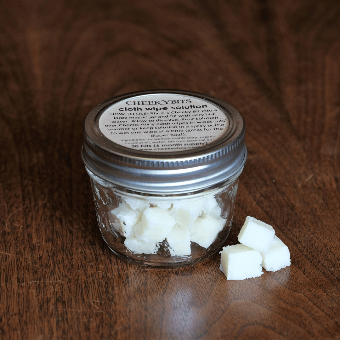 Cheeky Bits cloth wipe solution (makes 30 mason jars)