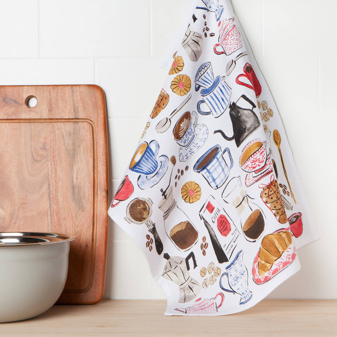 Coffee Break Cotton Dishtowel - Curated Joy | Natural Home