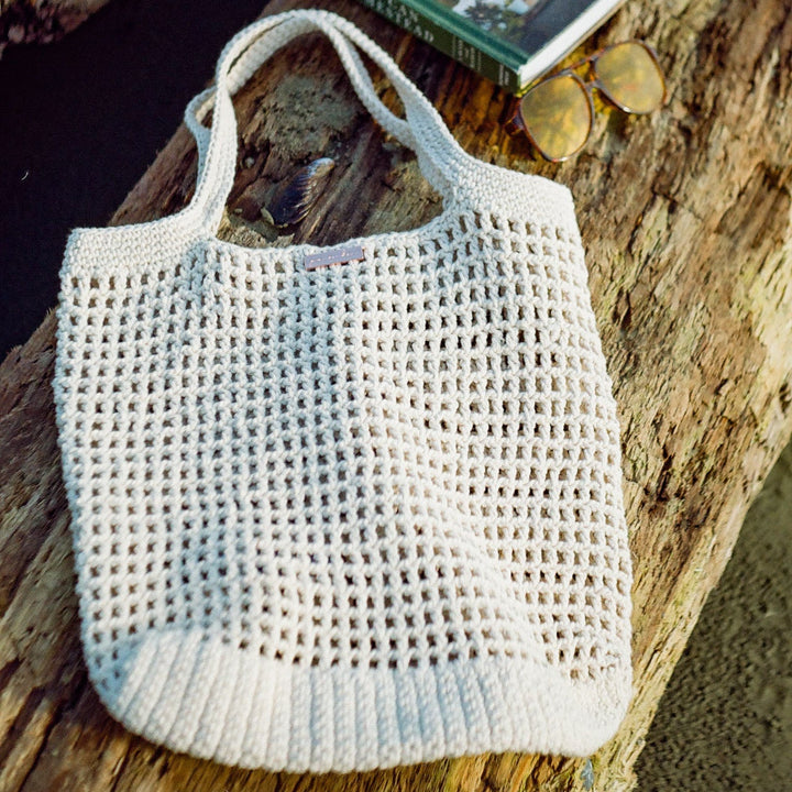 Crochet Cotton Bag | Lotus | Fair Trade - Curated Joy | Natural Home