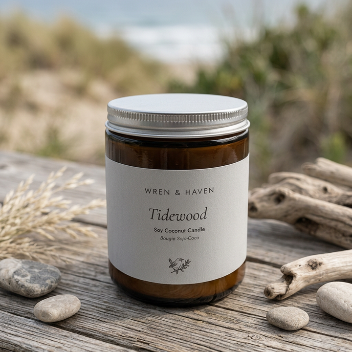 Wren &amp; Haven Candle | Tidewood 8 oz