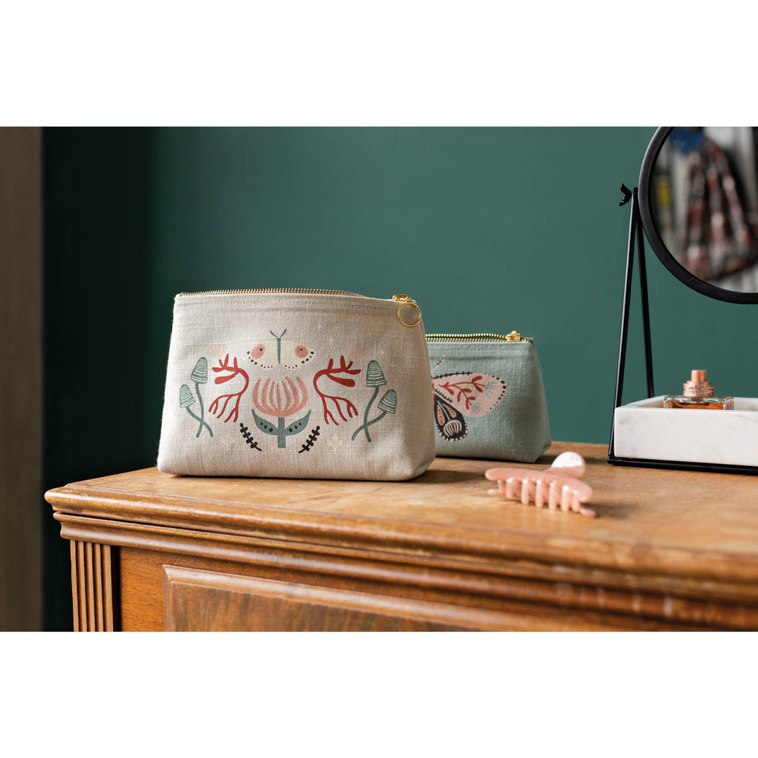 Danica Studio Far And Away Cotton Cosmetic Pencil Bag - Curated Joy | Natural Home