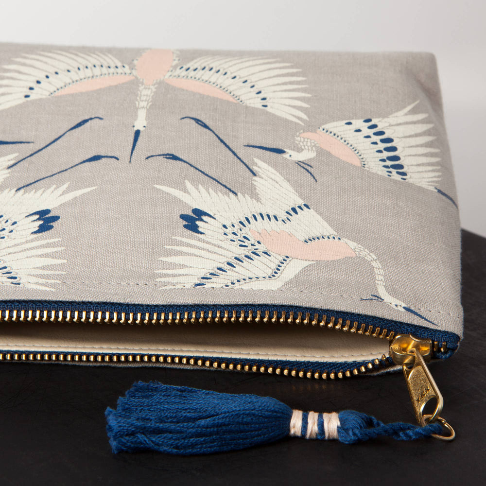 Danica Studio Flight Of Fancy Large Linen Cosmetic Bag - Curated Joy | Natural Home