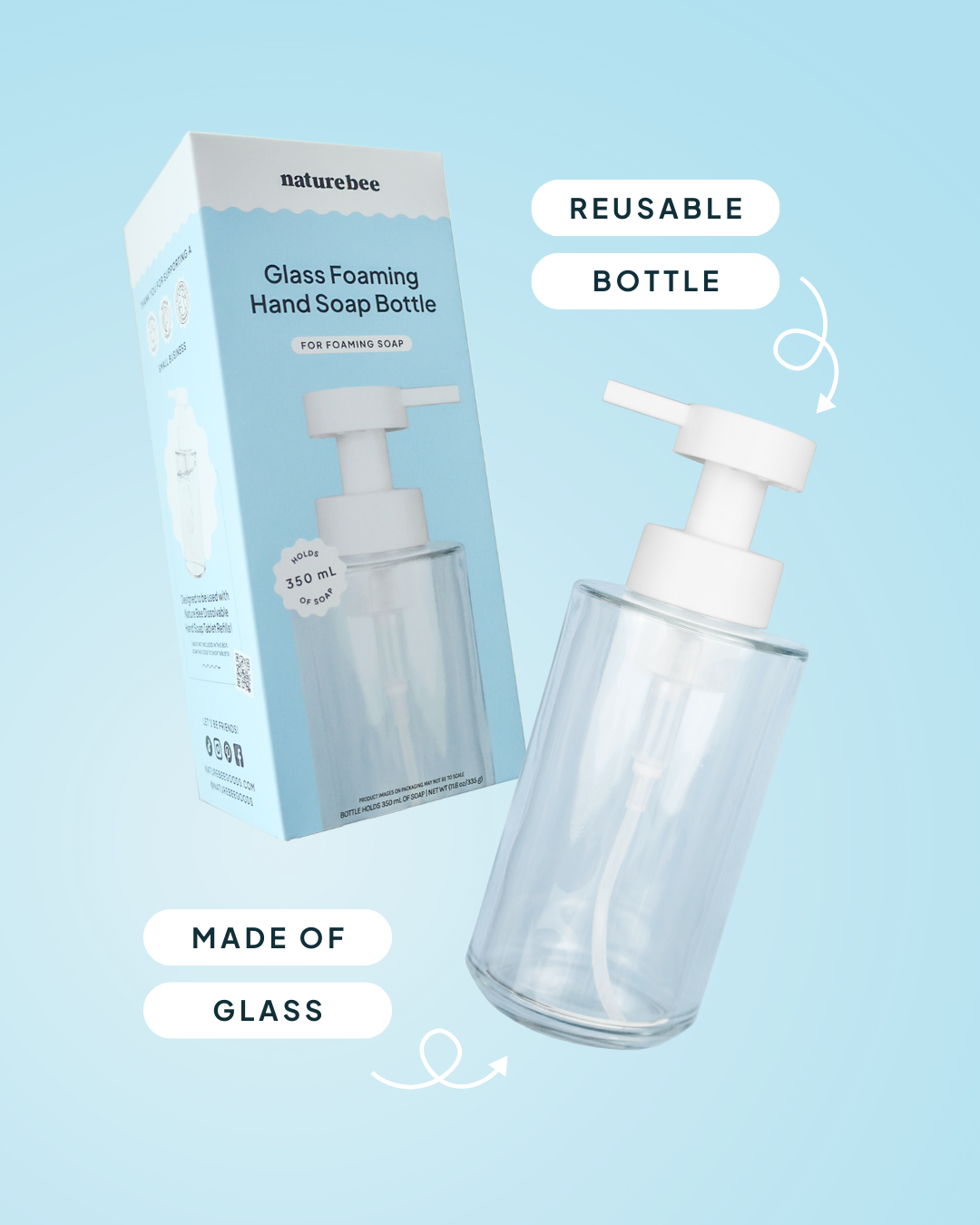 Glass Foaming Hand Soap Bottle | NATURE BEE