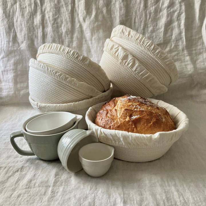 Dough Proofing Rope Bowl with Cloth Liner - 8 inch - Curated Joy | Natural Home