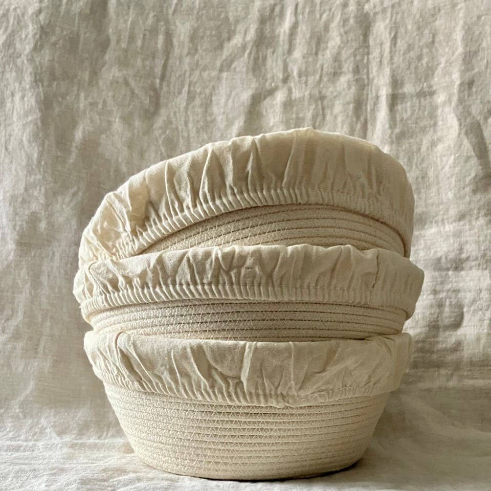 Dough Proofing Rope Bowl with Cloth Liner - 8 inch - Curated Joy | Natural Home