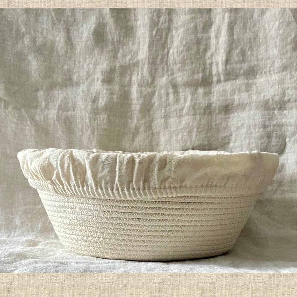 Dough Proofing Rope Bowl with Cloth Liner - 8 inch - Curated Joy | Natural Home