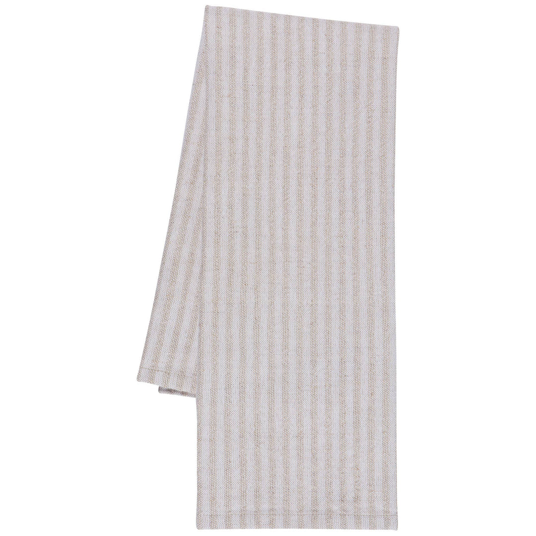 Dove Gray Stripe Linen/Cotton Dishtowel - Curated Joy | Natural Home